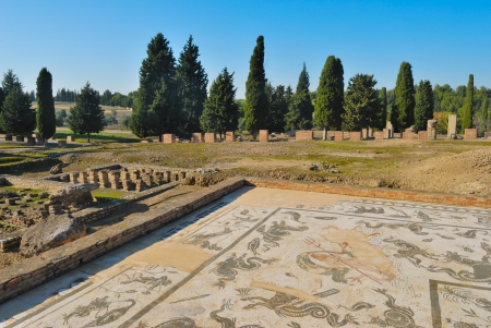 Roman ruins at Italica located in Santiponce, Seville  Spain   The city of Italica was founded in 206 BC by the Romansのeditorial素材
