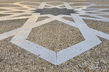 Detail of an old pavement at The Port of Saint Mary, Cadiz, Spainの写真素材