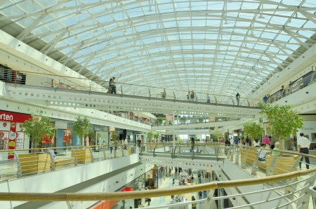Lisboa, Portugal - August 13, 2013  Vasco da Gama Shopping Centre in the Parkof the Nations  The building is part of a large project for Lisbon by Santiago Calatrava のeditorial素材