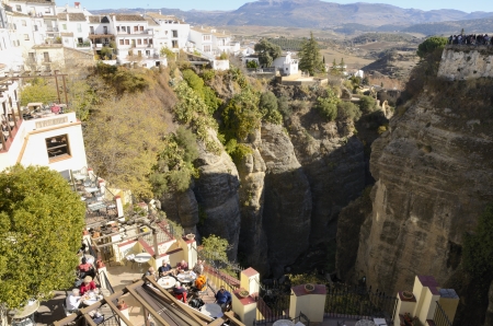 Picturesque restaurant in Ronda, Andalusia, Spain.のeditorial素材