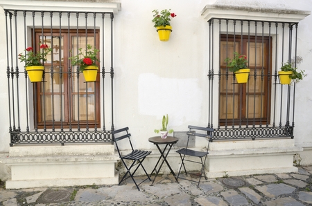 A decorated place  in Estepona, a village located in the Mediterranean coast, Andalusia, Spainの写真素材