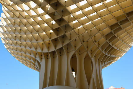 Metropol Parasol is a wooden building placed in La Encarnacin square, in the old quarter of Seville, Spain. It was designed by the German architect Jrgen Mayer-Hermann and completed in April 2011. The building is popularly known as Encarnacin's mushrooのeditorial素材