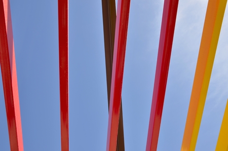 Colorful sticks on blue sky.の写真素材