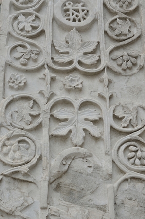 Detail of wall decoration in  the Basilica of Saint Mark in Venice, Italy.の写真素材