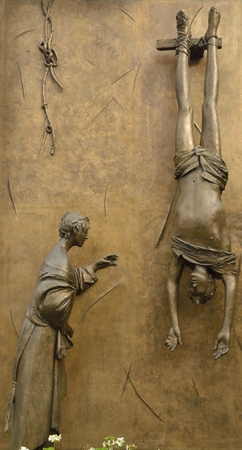 Monument to the partisan, a work of the Italian sculptor Manzu in Bergamo, Italyのeditorial素材