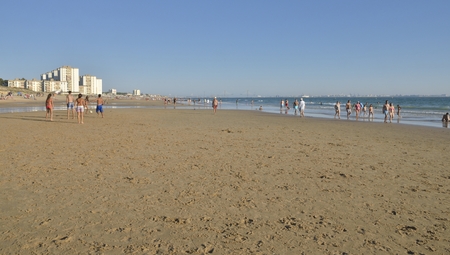 Beach in the Port of Saint Mary, Bay of Cadiz, Spain.のeditorial素材