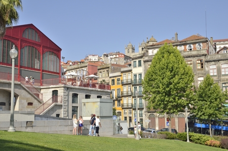 The Ferreira Borges Market in Plaza  Infante Dom Henrique in Porto, Portugaldoのeditorial素材