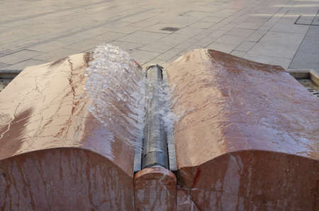 Budapest, Hungary - October 24, 2021: The open book fountain in Budapest, Hungary.のeditorial素材
