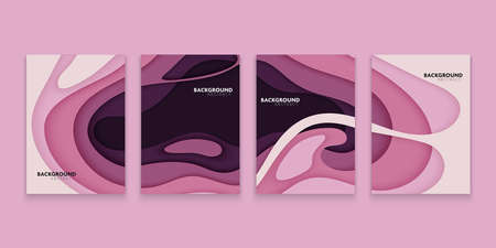 Vector purple paper cut shapes abstract background for business presentations.