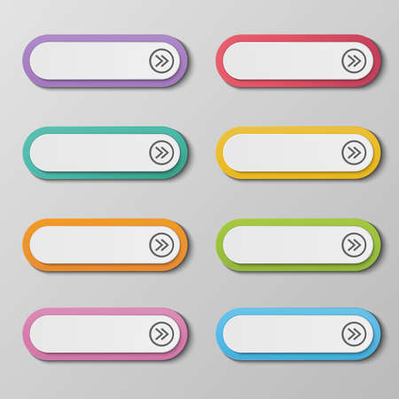 Vector set colorful long round buttons for wed design.のイラスト素材