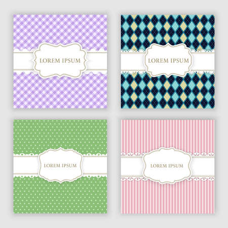 Vector set template greeting card design.Label vintage.のイラスト素材