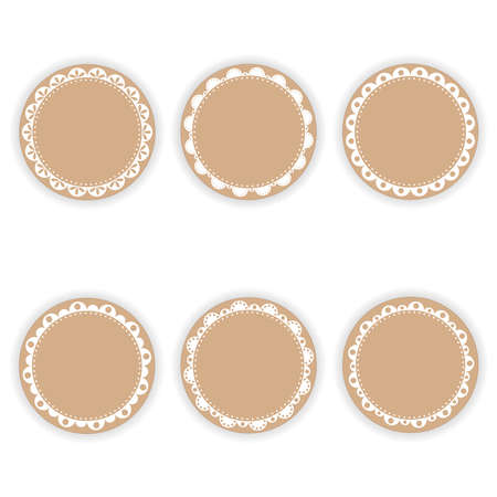 Vector set vintage label and frame.のイラスト素材