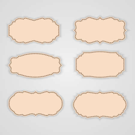 Vector set tag vintage label and frame.Tag design for text.のイラスト素材