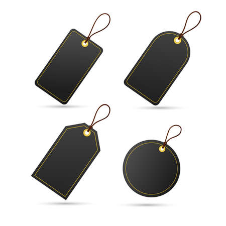 Vector set tag label.Black tagsのイラスト素材