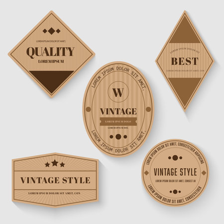 Vector set of retro vintage badge design.のイラスト素材