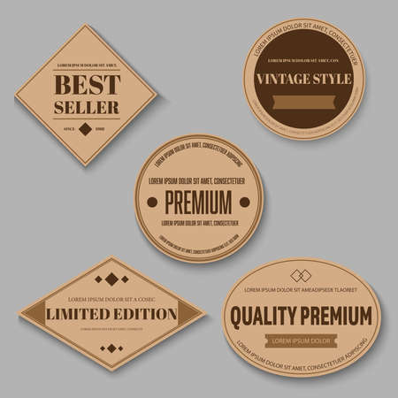 Vector set retro vintage label and badge.のイラスト素材