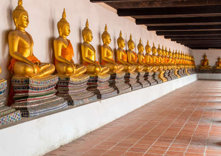 Travel in Thailand. The gloden buddha st Phutthaisawan temple. The great archaeological site of Thailand.の写真素材