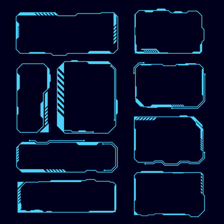 Vector HUD frame tech futuristic interface ui element.のイラスト素材