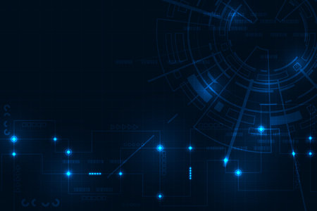 Vector abstract futuristic technology background. Hi-tech commucation concept background.のイラスト素材