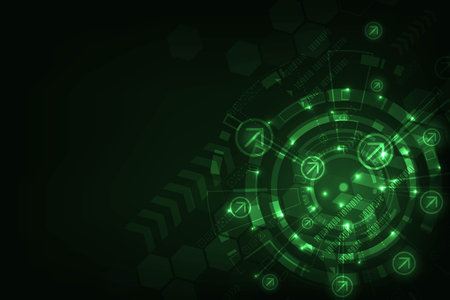 Vector arrow abstract technology communication concept. Futuristic hi-tech background design.のイラスト素材
