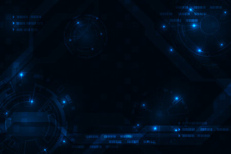 Vector digital hud technology adstract blue light background.のイラスト素材