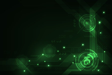 Vector abstract digital circuit futuristic interface technology concept background.のイラスト素材
