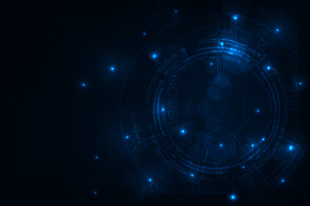 Vector abstract technology with hexagones geometric bacground.のイラスト素材