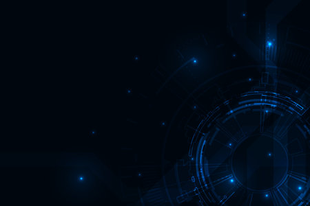 Vector blue futuristic technology abstract. Hi-tech background.のイラスト素材
