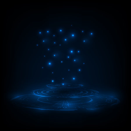 Vector digital hi-tech technology concept adstract blue light background.のイラスト素材