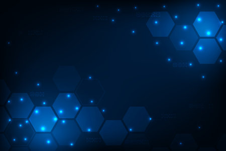 Vector hexagon abstract technology communication concept. Futuristic hi-tech background design.のイラスト素材