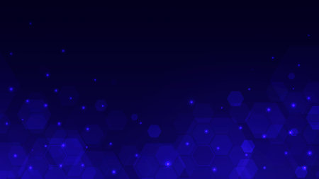 Abstract consisting of set hexagon cell. Illustration graphics blue background.のイラスト素材