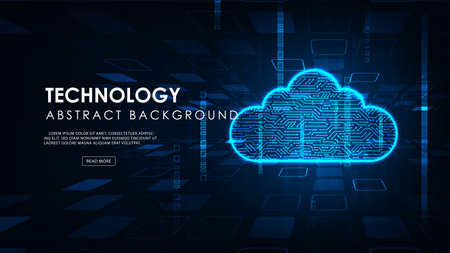 Abstract data storage on the network technology data Computing. Futuristic business network concept.のイラスト素材