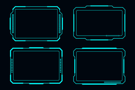 HUD frame technology futuristic interface ui element.のイラスト素材