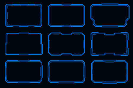 Futuristic HUD element frame technology interface design element.のイラスト素材