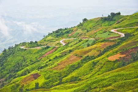 Path on top of him in Thailandの写真素材