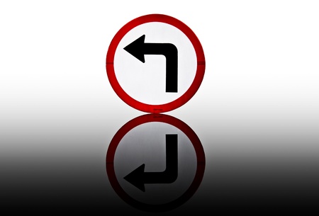 left turn road signsの写真素材