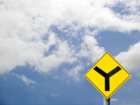 Sign in separate background is the skyの写真素材