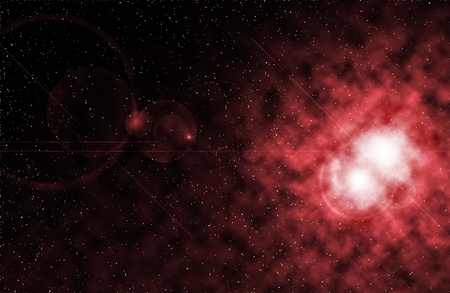night sky and stars in red