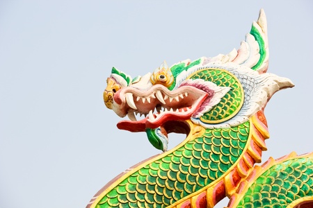 Chinese style decoration with stucco ,WatSamarn,Chachaengsao,Thailandの写真素材