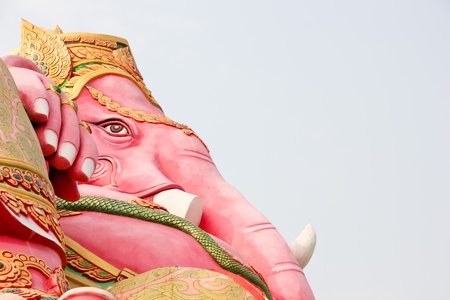 The image of Ganesh pink Wat Samarn, Chachoengsao,Thailand.の写真素材