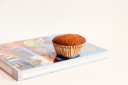 Place the bananas on a dessert book has a white backgroundの写真素材