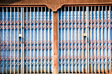 The old blue steel doorの写真素材