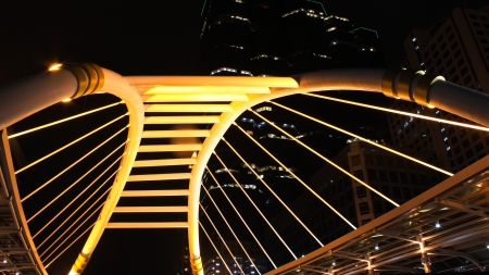 Skywalk at bangkok downtown squareの写真素材