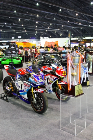 BANGKOK, THAILAND - DECEMBER 5 Honda Motorcycle on booth the Thailand International Motor Expo at Impact Muang Thong Thani on DECEMBER 5, 2012 in Bangkok, Thailand のeditorial素材