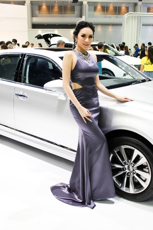 BANGKOK - DECEMBER 5  Unidentified female presenters model at the LEXUS booth during the Thailand International Motor Expo at Impact Muang Thong Thani on DECEMBER 5, 2012 in Bangkok, Thailand のeditorial素材