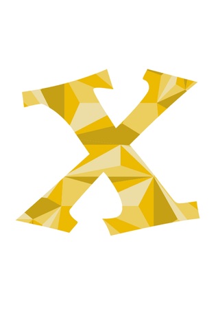 X Letter logo Abstract Polygonal designのイラスト素材