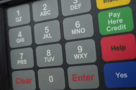 Close up of buttons on gas pumpの写真素材