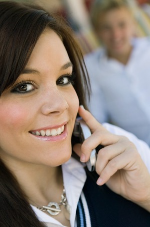 Girl Using Cell Phoneの写真素材