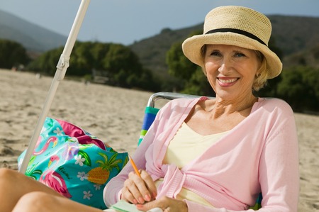 Woman at the Beachの写真素材