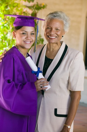 Graduate and Proud Grandmotherの写真素材